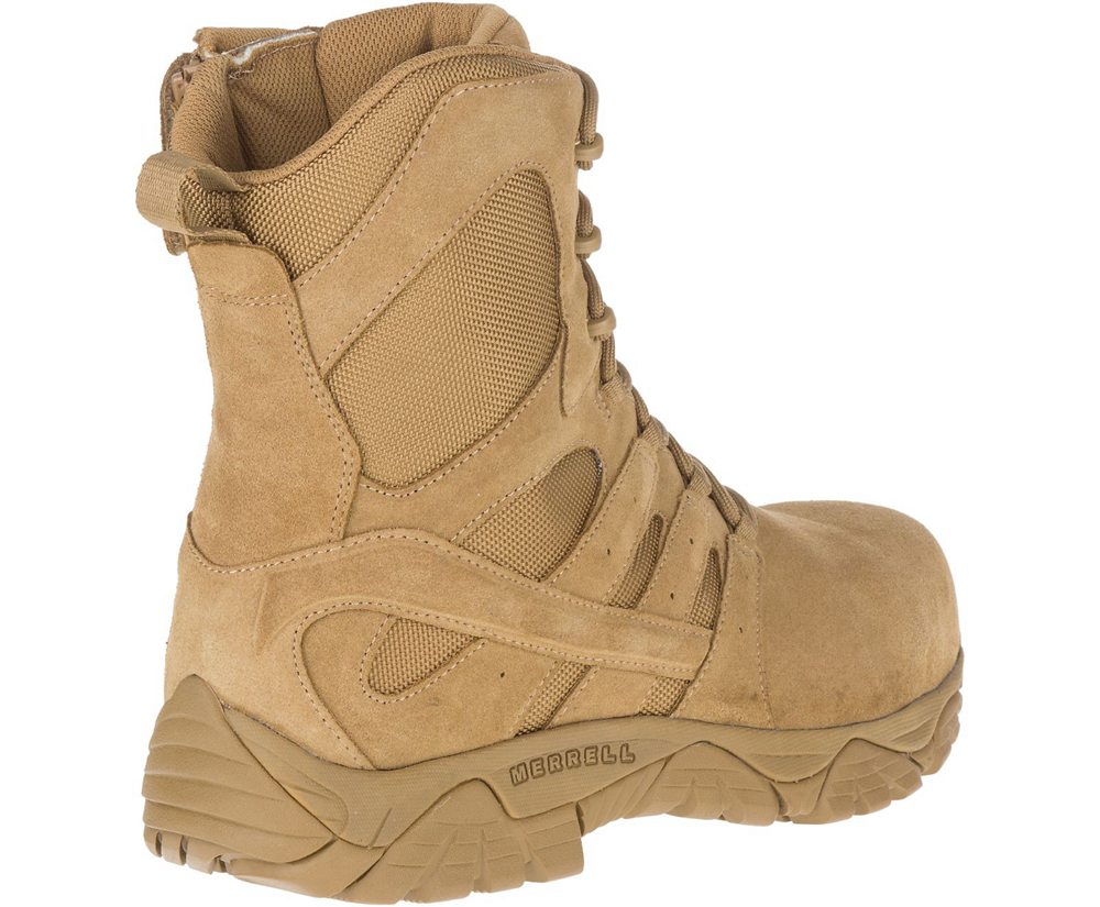 Kozaki Merrell Męskie Khaki - Moab 2 8\" Defense Zip Comp Toe Wide Width - 408257-PSN